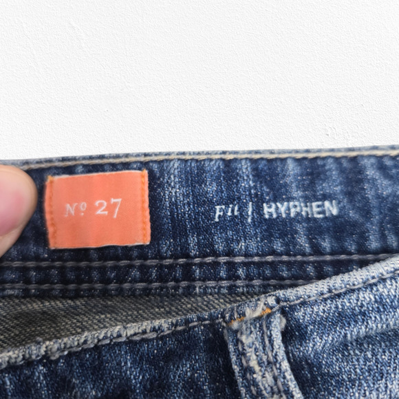 Pilcro Anthropologie Patchwork Mixed Fabric Mid-Rise Straight Leg Jeans Size 27 - Picture 6 of 12